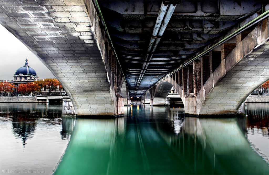 Tableau photo du Rhône à Lyon, pont Wilson - © Lionel Caracci, Krom Galerie Lyon