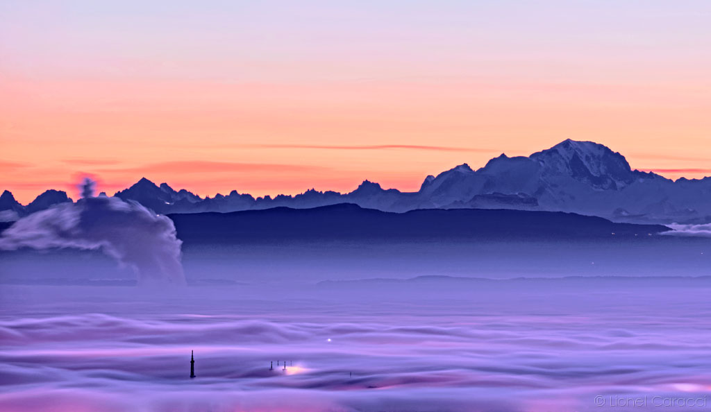 Photo du Mont Blanc depuis Lyon - Photographies de Lionel Caracci, Krom Galerie Lyon