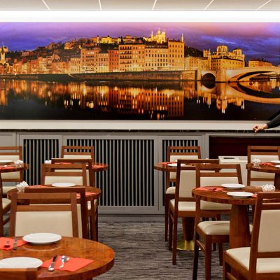 Photographie très grand format (4m x 1,2m), en Décoration murale d'un hôtel, réalisée par le photographe Lionel Caracci. Il présente par ailleurs ses Photos dans sa Galerie d'art à Lyon 2, à destination du particulier comme du bureau d'entreprise.